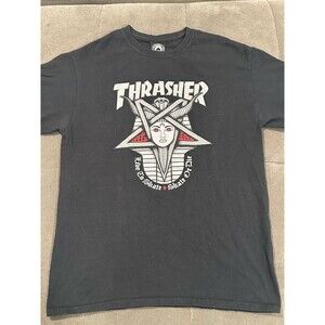 Thrasher Men's Graphic Logo Black Short Sleeve Summer T-Shirt Medium